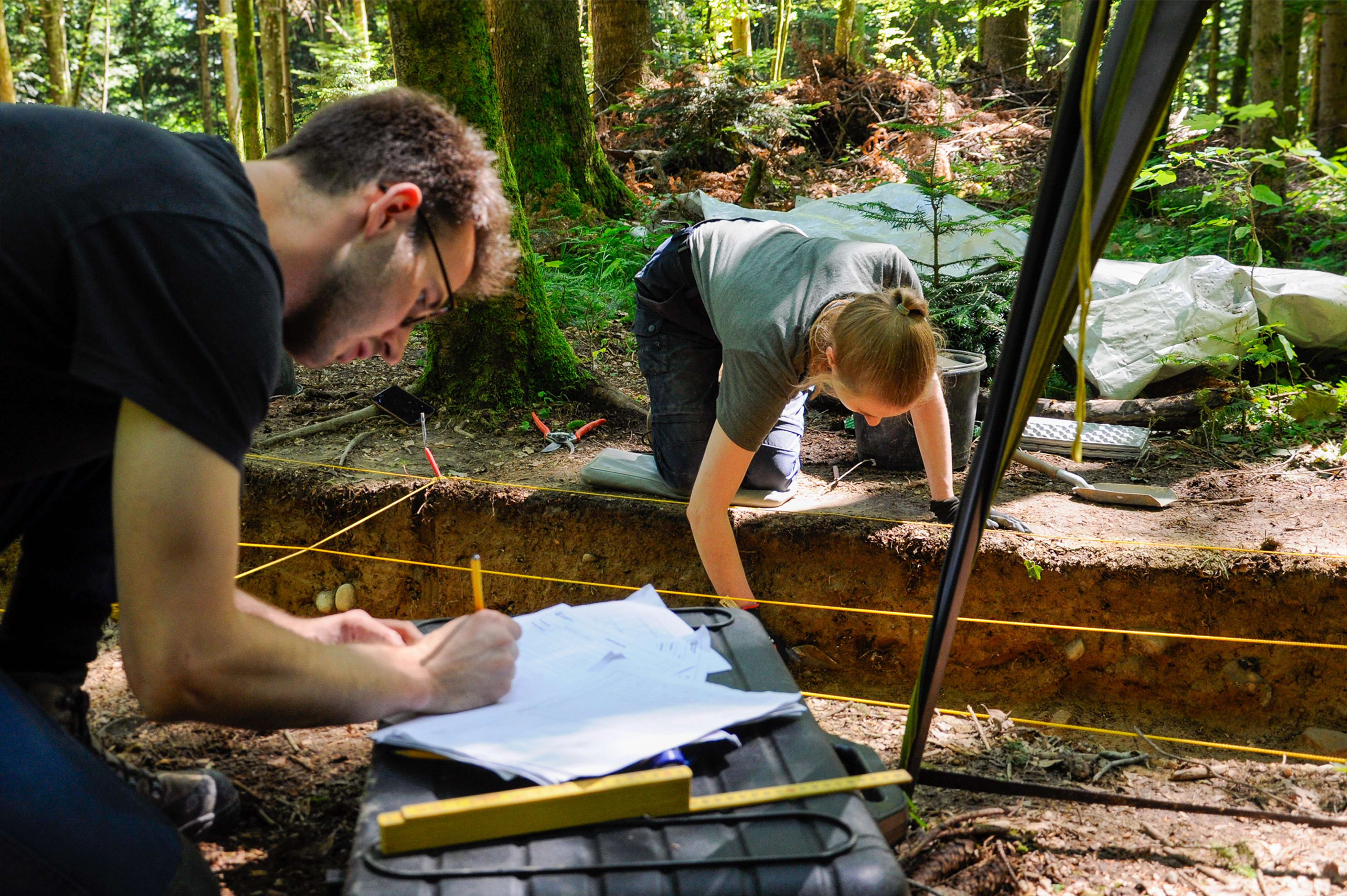 Grabung im Berner Seeland im Rahmen des ArchSeeLand-Forschungsprojektes. Foto: Jonas Blum